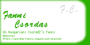 fanni csordas business card